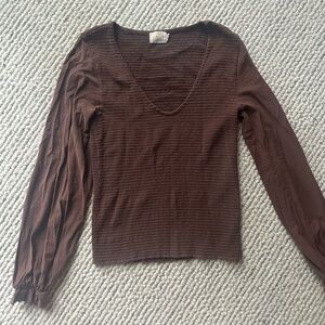 Nation LTD Brown Long Sleeve Top M